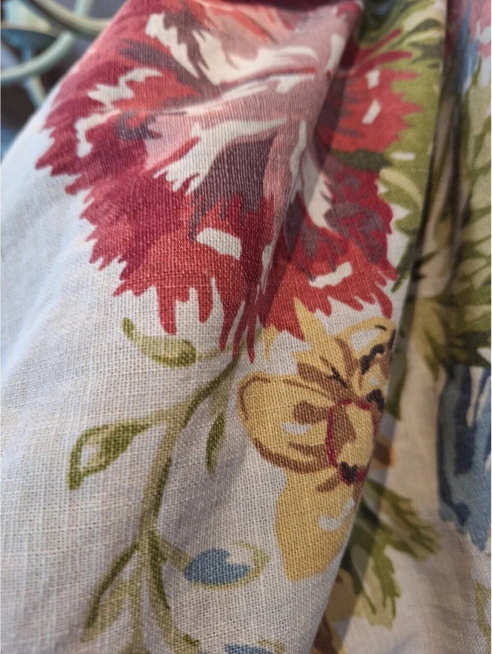 Pottery Barn RARE French Country Floral Duvet, KIng, Linen/cotton, 2 Shams.